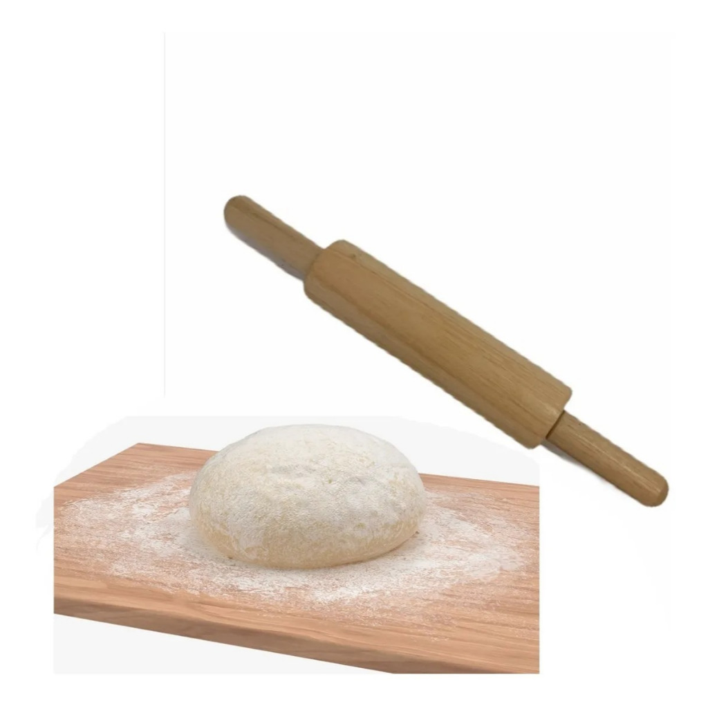 Rolo Massa Cilindro Madeira Manual Biscuit Pizza Pastel Pão