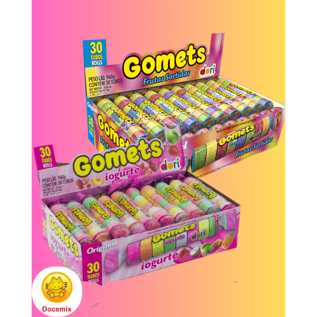 Bala De Goma Gomets Tubo Sortidas C\30un Festa Dori ESCOLHA SEU SABOR!