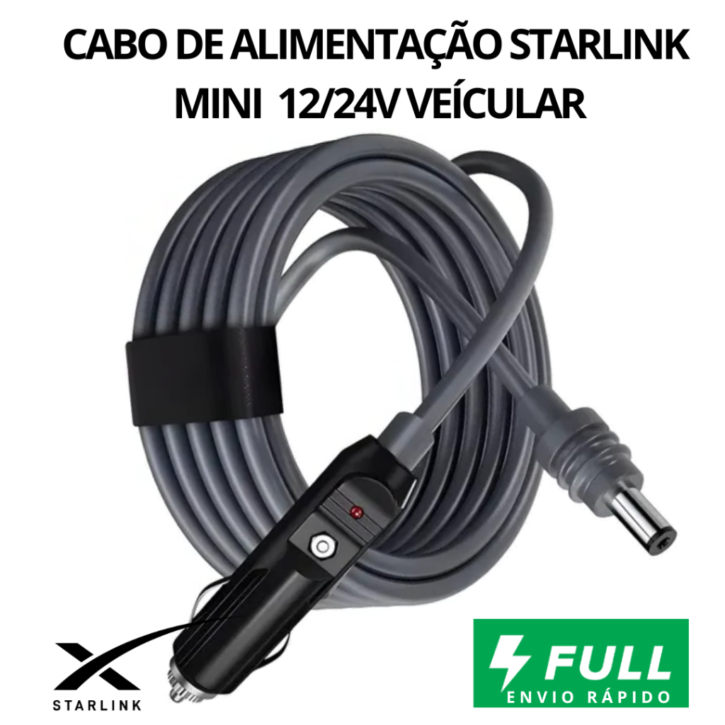 Cabo 12v/24v De Carregamento Para Starlink Mini Cinzeiro | Shopee Brasil