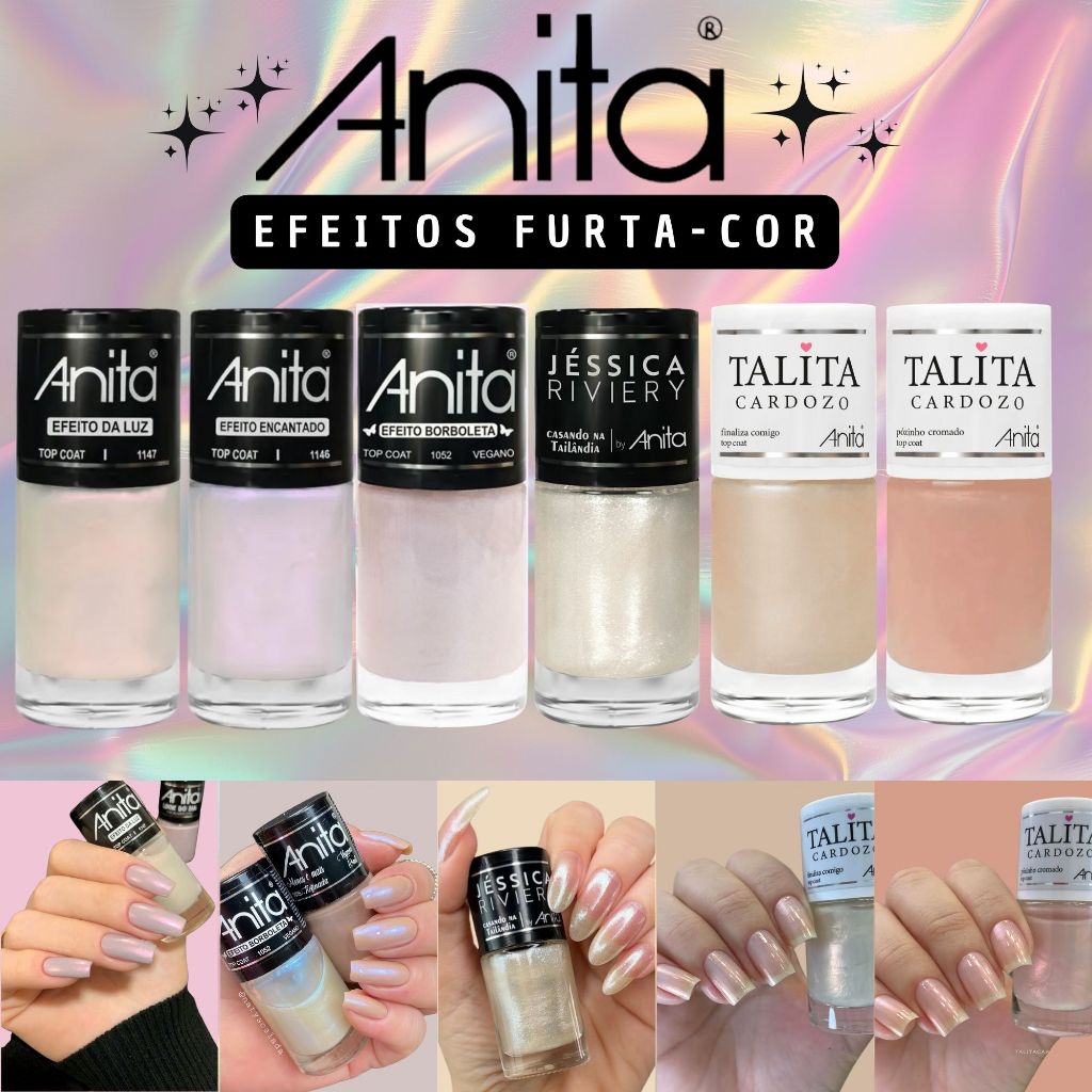 Kit 6 Esmaltes Anita Efeito Borboleta Esmalte Talita Cardozo Esmalte ...