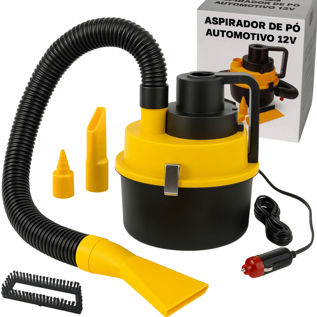 Aspirador De Pó e Liquido Automotivo Veicular 12v Portátil Turbo ...
