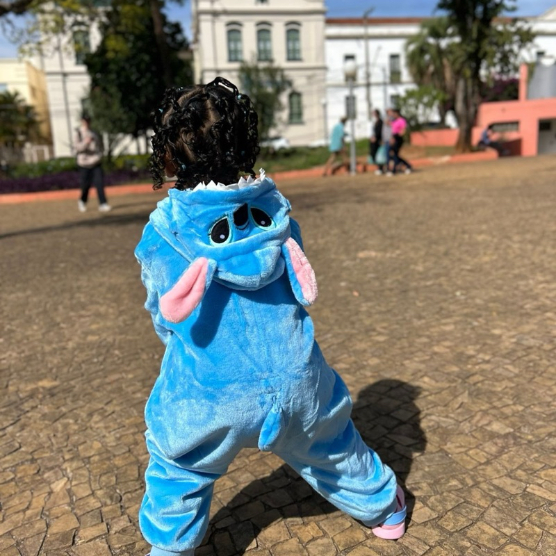STITCH Pijama Macacão Kigurumi De Pelúcia Zíper Stitch personagem unisex