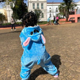 STITCH Pijama Macacão Kigurumi De Pelúcia Zíper Stitch personagem unisex