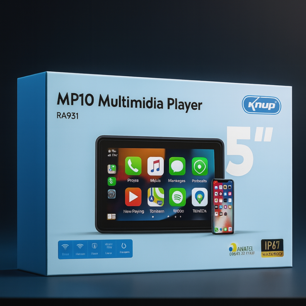 Multimídia para Moto com CarPlay e Android Auto | Tela Touch GPS Bluetooth Evite Furto