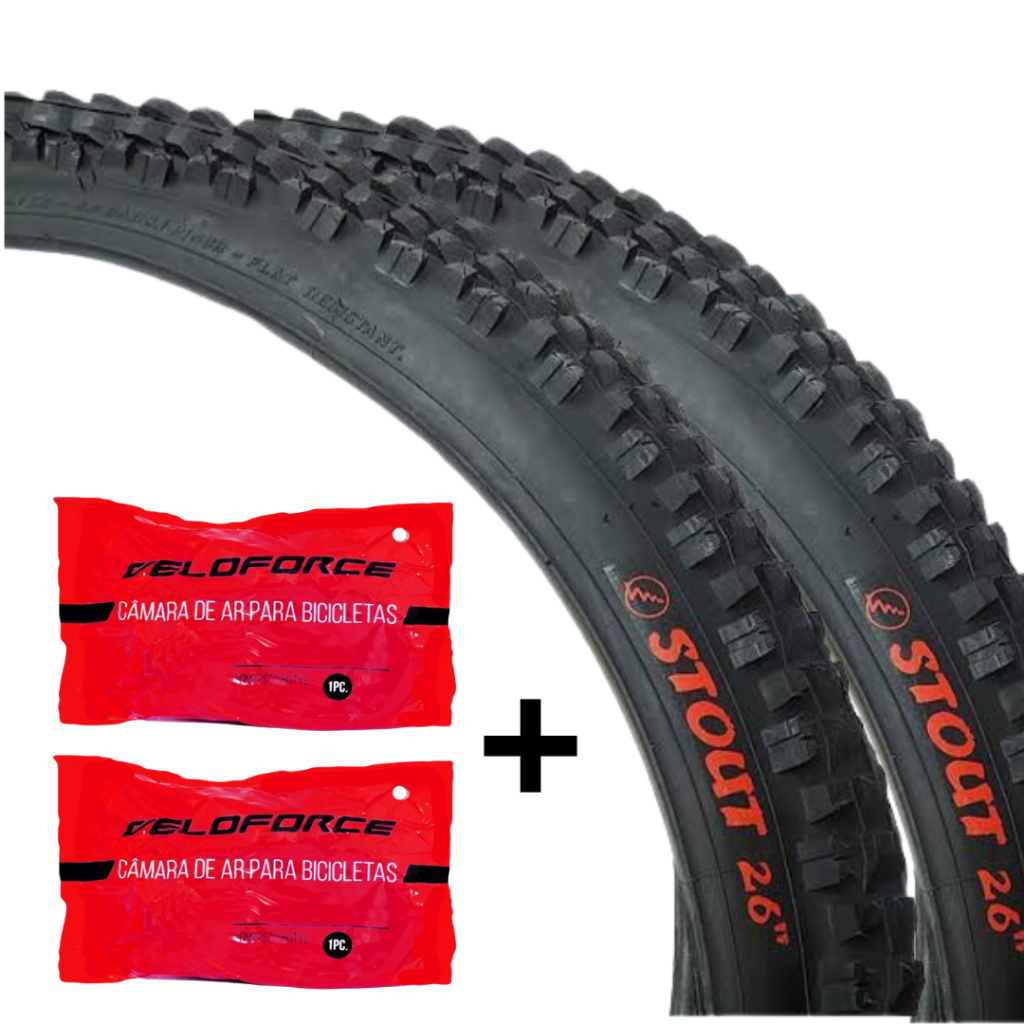 PAR PNEU BIKE ARO 26X2.30 MTB VEE RUBBER STOUT VRB228 CRAVO ALTO