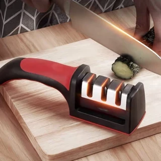 Amolador Afiador De Facas Em Aço Inox Com 3 Afiadores em Oferta na Shopee