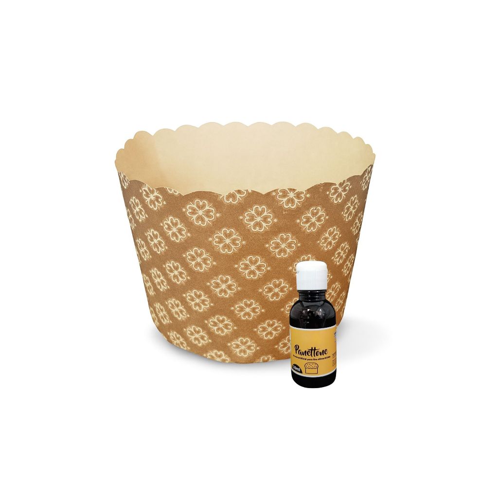 10 Forma De Papel Decorada Para Panetone 500g + 01 Essência 