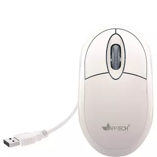 Mouse Óptico USB APP-Tech MF100 1200 DPI com Fio Branco
