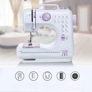 Máquina de Costura Portátil Elétrica 12 Pontos com LED Pedal Dupla Velocidade Bivolt