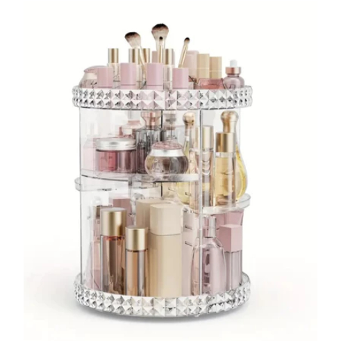 Organizador De Cosmético Maquiagem Acrílico Giratório 360º Presentes Barato Qualidade
