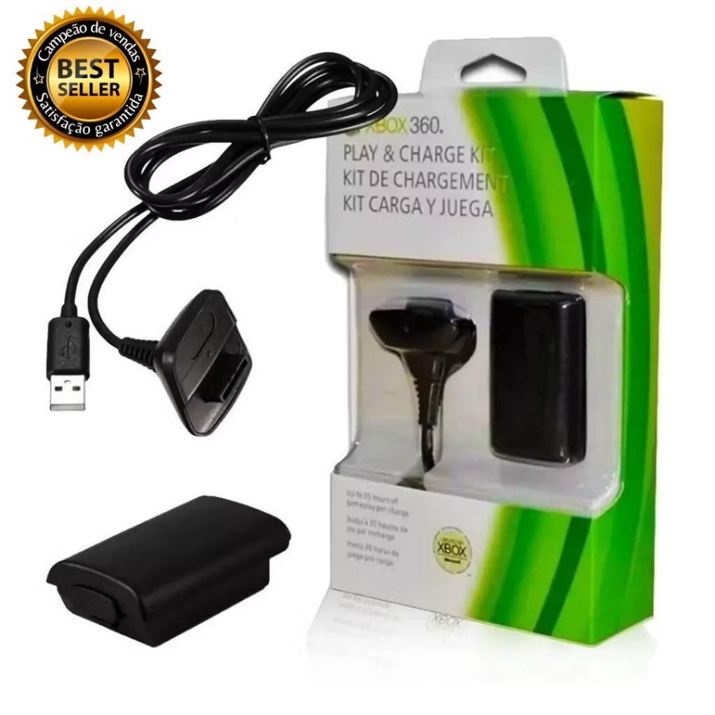 Kit Bateria para Xbox 360 + Carregador de Controle