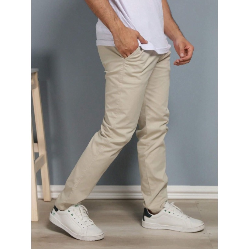 Calça de SARJA Masculina FIT com Elastano Slim Casual Tradicional Bolso Embutido Skinny