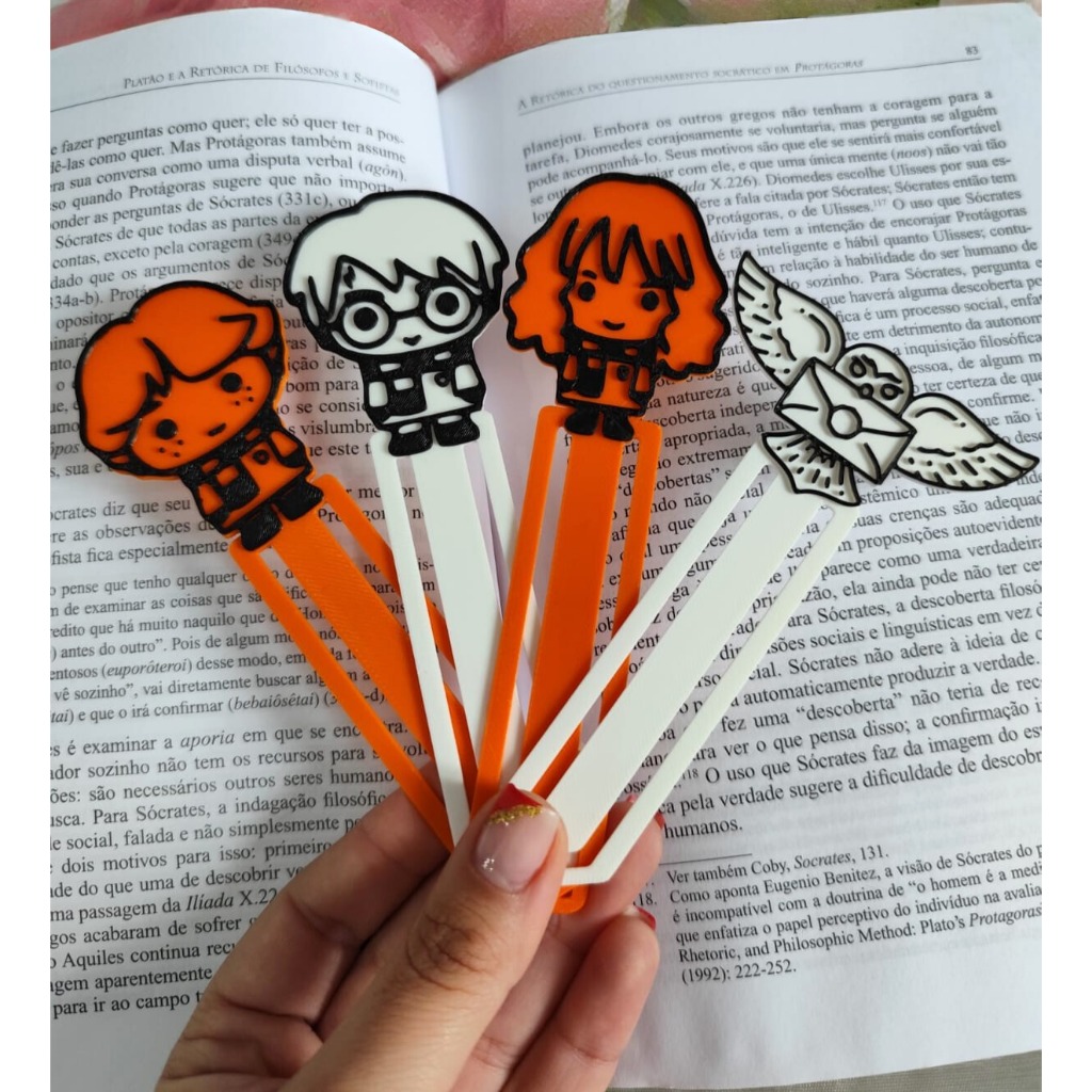 Marcador de Pagina 3D Harry Potter- Personagens Geek para leitura