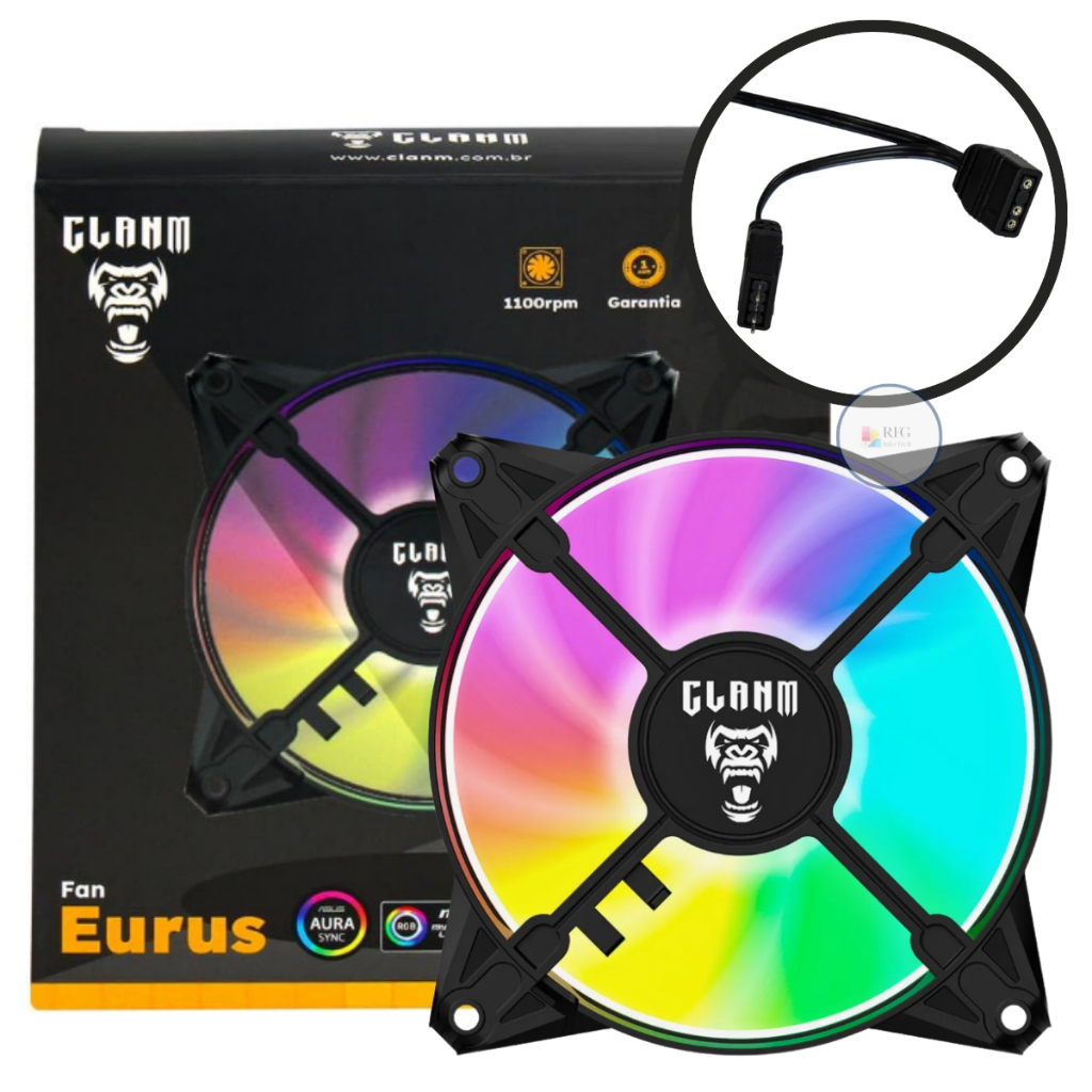 Fan Eurus Gamer Clanm Cooler 120mm Rgb 1100rpm | Shopee Brasil