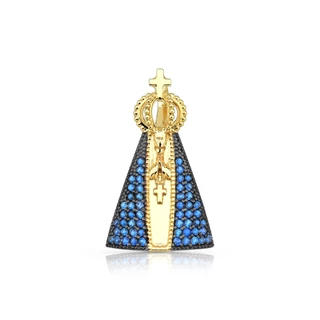 Pingente de Ouro 18k Nossa Senhora Aparecida Detalhada em Oferta na Shopee