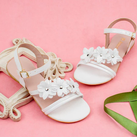 Sandália rasteira infantil menina juvenil flor