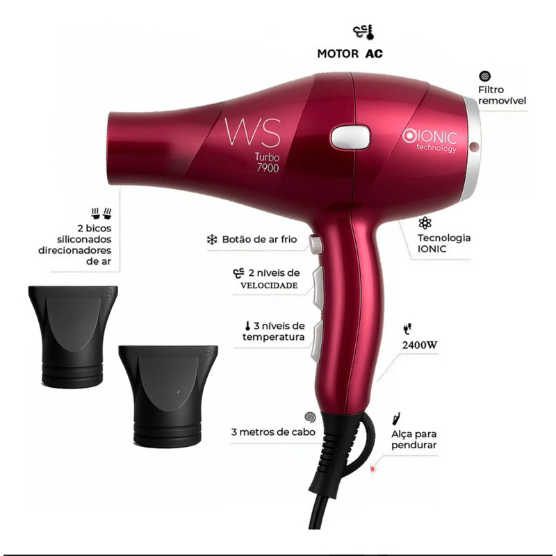 secador WS turbo 7900 Turbo | Shopee Brasil