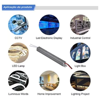 Fonte Slim Drive Chaveada 12v 3a/5a/7a/d10a Bivolt para fita de led
