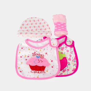 Kit 2 Babador Dupla Face + Gorro de Bebê + Meias para Bebês em Oferta na Shopee