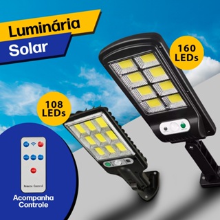 Luminária Solar Led 100W Mini Refletor Poste Cob Sensor de Presença Prova D'Água Potente
