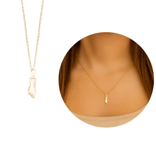 Colar Feminino com Figa de Ouro 18k Choker 45cm Amuleto Figa Banhado a Ouro em Oferta na Shopee