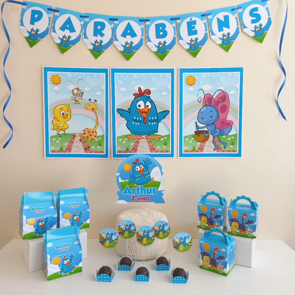 Kit Festa Decoração Galinha Pintadinha Menino Personalizados ...