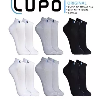 Kit 6 Pares Lupo Cano Curto Soquete 100% Algodão Novas Cores Diferentes Cores