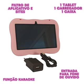 Tablet Infantil com Controle Parental | Wi-Fi, 128GB, Tela Touch, Karaokê e Apps Educativos Filtro de Sites