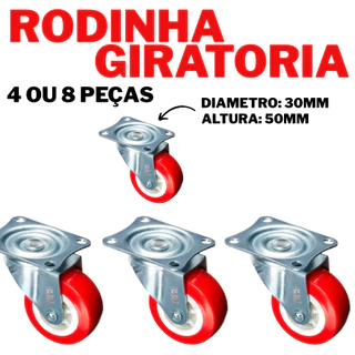Kit 4 Ou 8 Rodízio Giratório 38MM Rodinha Para Moveis Anti Risco Prático Rotação 360 em Oferta na Shopee
