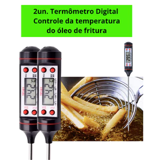 Termômetro Digital Culinária/Cozinha/Alimentos/Medidor Temperatura Fritura/Carnes/Frango/Doces/Chá