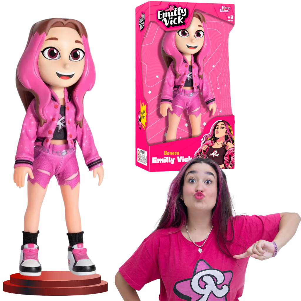 Boneca Emilly Vick Dos Rosa Youtuber Original Vinil Katlen - Baby Brink ...