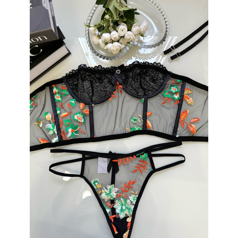 conjunto-corset-lingerie-renda-sensual-shopee-brasil