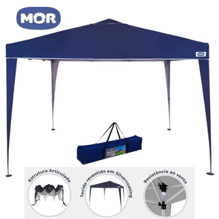 Gazebo Tenda Sanfonada MOR 3x3 X-Flex Oxford Azul FPS 100 Articulada Dobrável Praia Camping Jardim em Oferta na Shopee