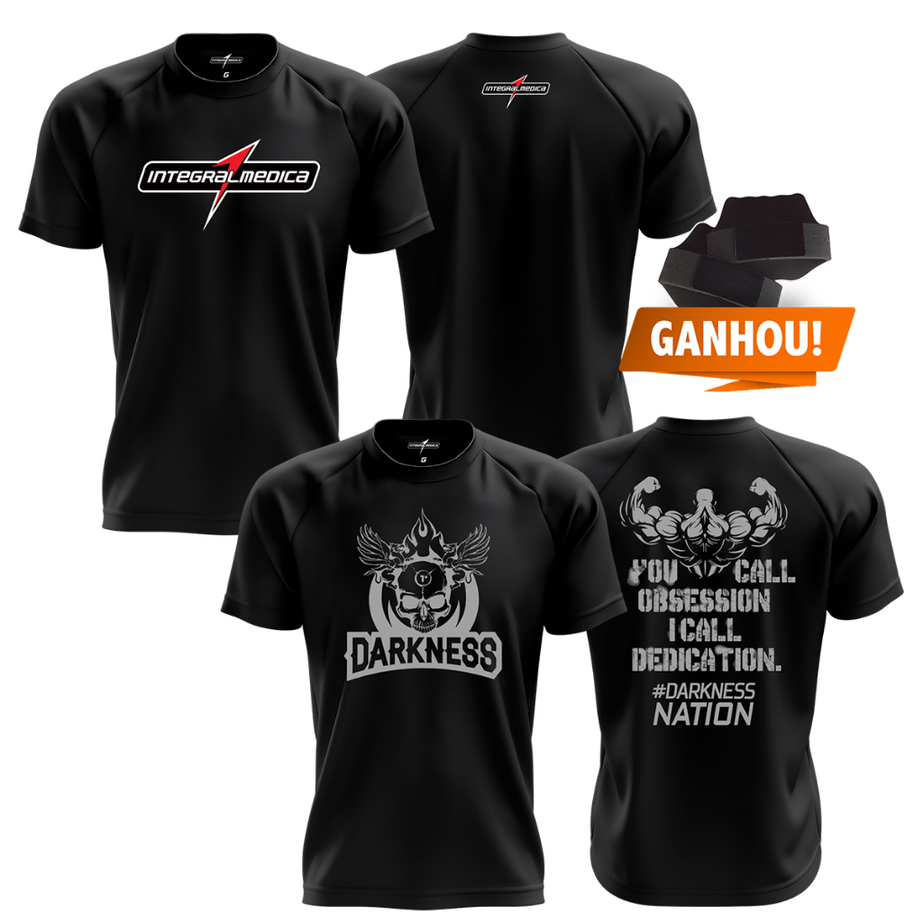 Kit 2 Camiseta Dry Fit Original Zyzz Integralmedica + Darkness