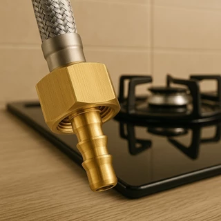 Adaptador Espigão Bico 1/2 Fêmea Gás Encanado Forno Fogão Rosca BSP Latão Para Mangueira GLP GN Prof