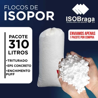 Isopor Flocado Triturado Eps Concreto E Enchimento Puff 310 litros (MAXIMO 1 UNIDADE POR COMPRA)