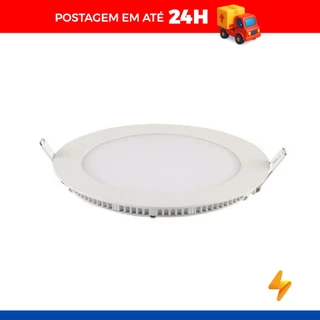 Painel Led Embutir Redondo Aluminio 168mm Branco Bivolt 12w 6500k - Blumenau