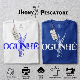 Camiseta Ogum Masculina Feminina - Algodão 30.1, saudação Ogunhê umbanda candomblé orixás