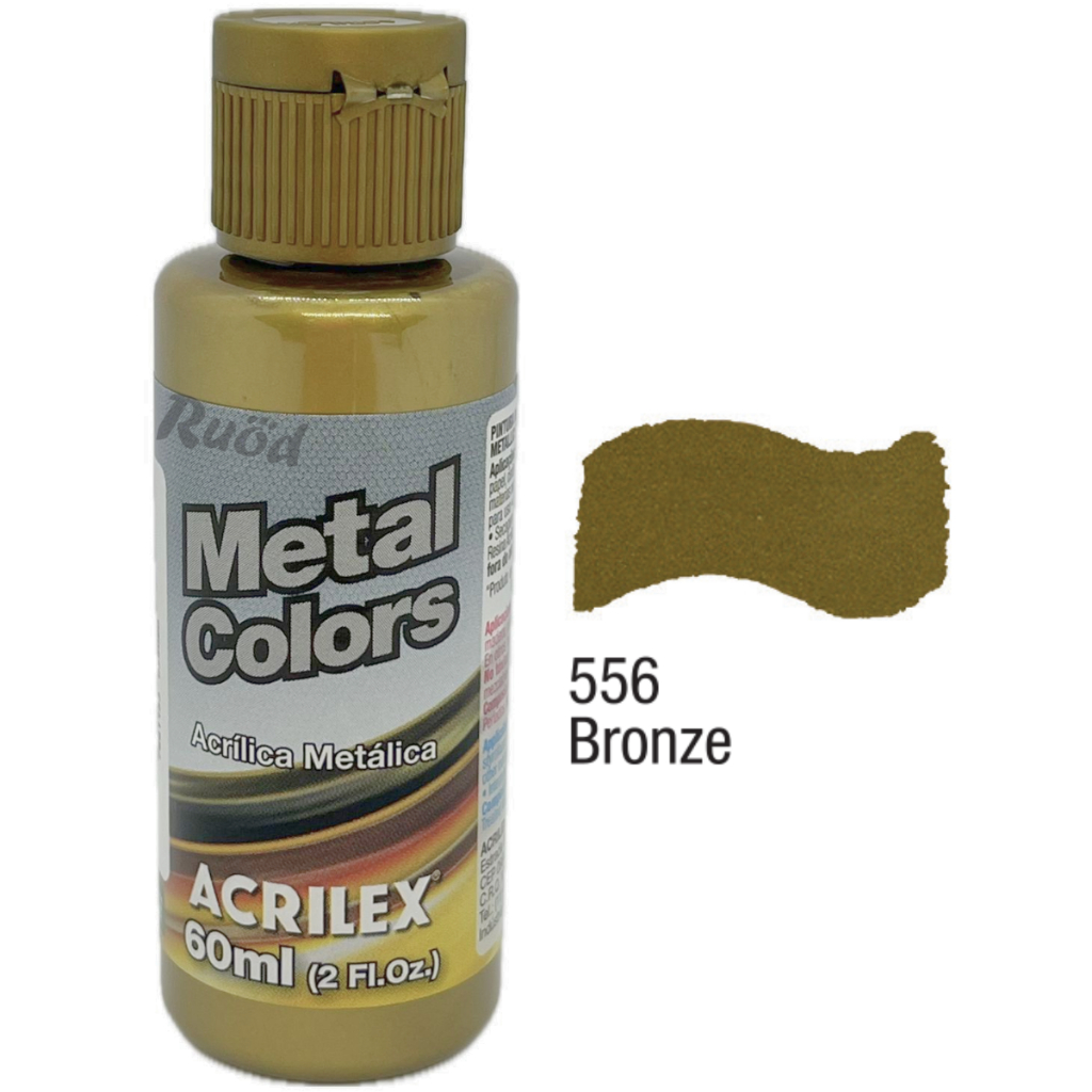 Tinta Acrílica Metal Colors Bronze - 556 - Acrilex - 60ml | Shopee Brasil