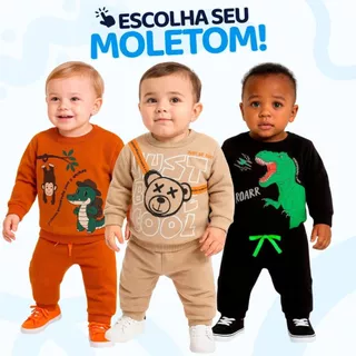 Conjunto Moletom Bebe Menino Escolha Seu Modelo, com Estampas Divertidas e Conforto Infantil Bebê Masculino Inverno l04 em Oferta na Shopee