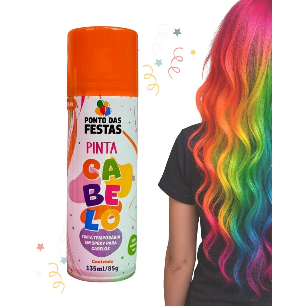 Pinta Cabelo Tinta Spray Temporária Removível Cabelo Maluco 135ml Cor ...