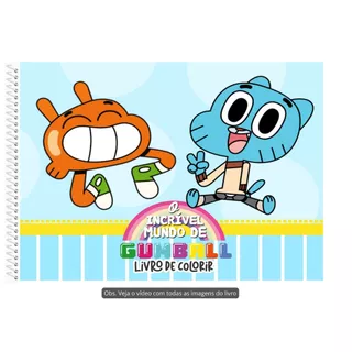 O Incrível Mundo de Gumball  Livro de Colorir / Kids / Presente / Edição Fofa e Divertida / Tamanho A5 & A4 /50 Pag em Oferta na Shopee