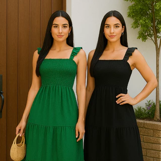 Vestido Longo Liso Lastex Feminino Soltinho Moda Casual Elegante Evangélica Festa Casamento em Oferta na Shopee