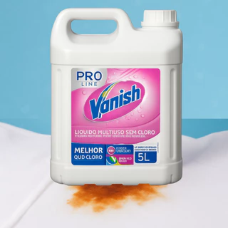 VANISH TIRA MANCHAS PRO LINE SEM CLORO MULTIUSO ROUPAS BRANCAS E COLORIDAS 5 LITROS ORIGINAL