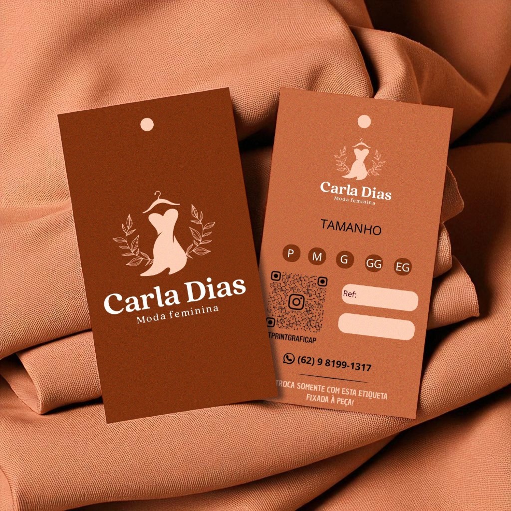60-100 -200 ETIQUETAS/TAGS PARA ROUPAS PERSONALIZÁVEIS COM LOGO E REDES ...