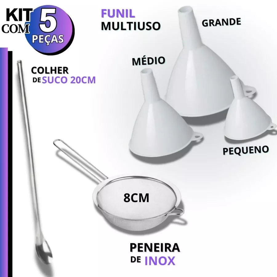 Kit Funis, Colher Bailarina e Peneira 8cm