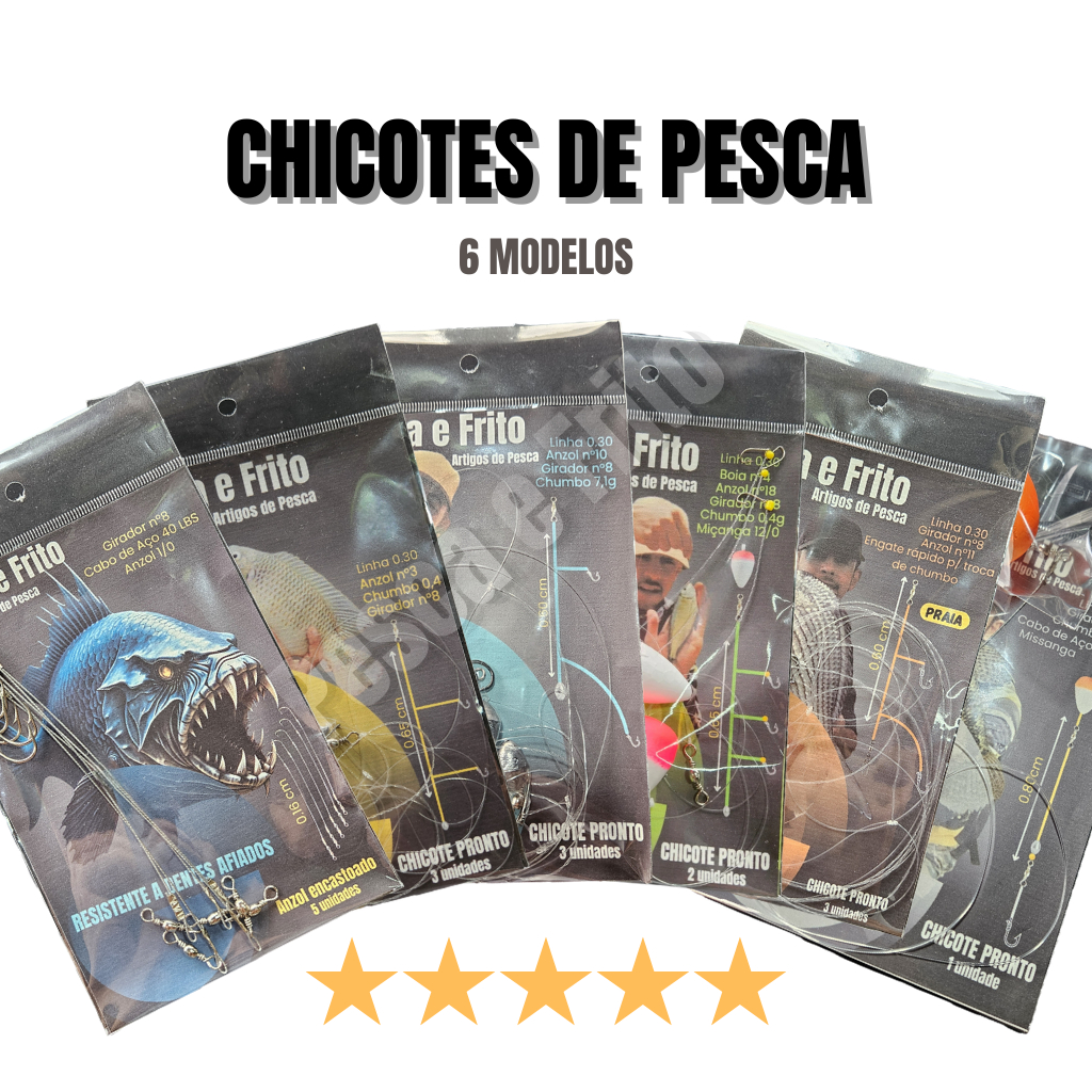 Kit Chicote Pernada de Pesca Pronto c/ Acessórios