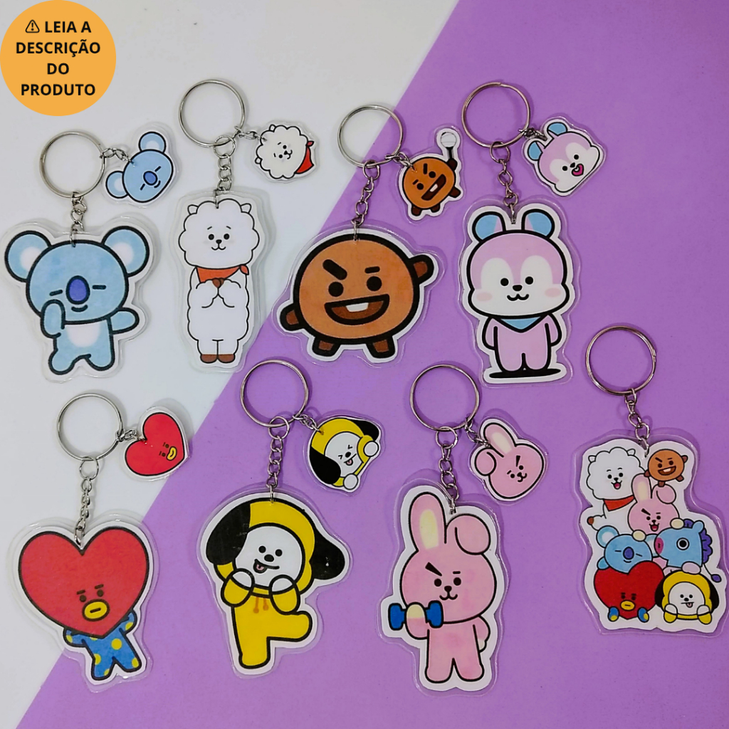 Chaveiro Plastificado BT21 - Fanmade BTS | Shopee Brasil