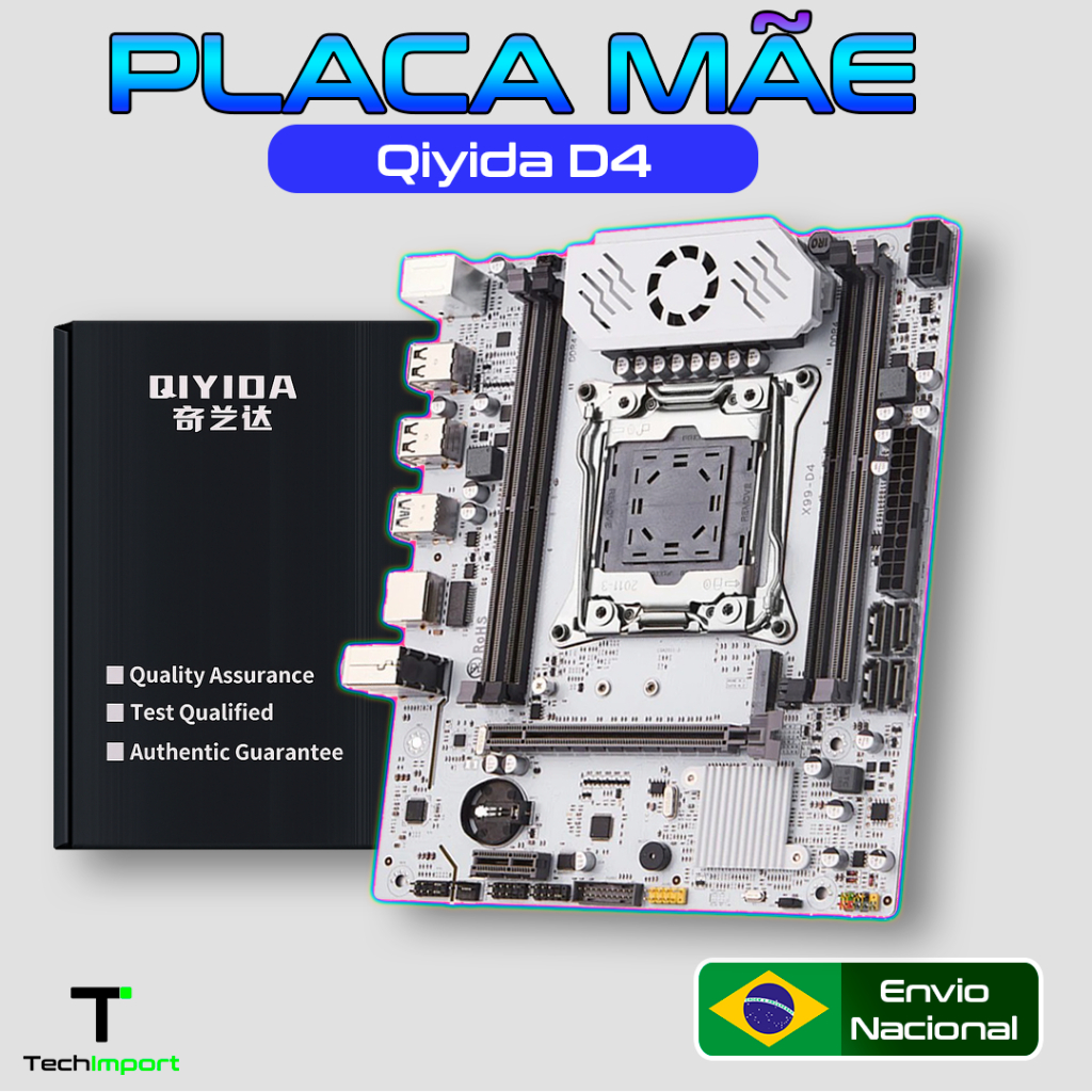 Placa Mãe Xeon X99 D4 Qiyida White Suporta Ssd Nvme Usb 3.0