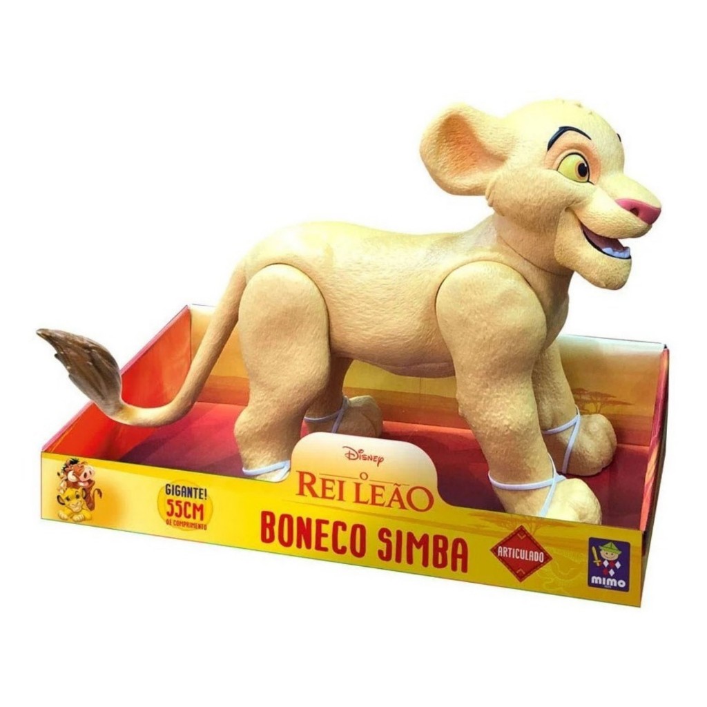 Boneco Simba Articulado Gigante - Brinquedo Realista O Rei Leão 55cm - MIMO